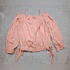 Papermoon Blush Floral Off-Shoulder Blouse